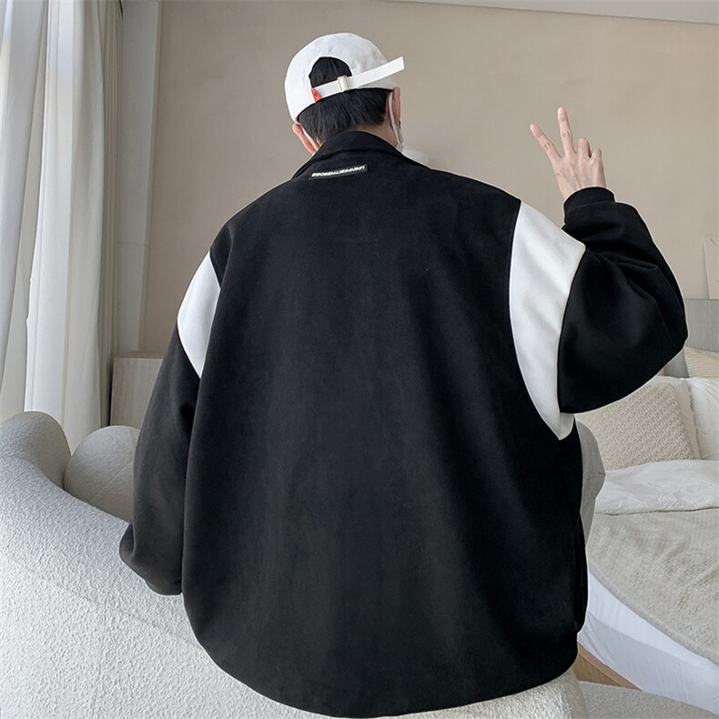 特P76控12824/秋季重磅鹿皮绒美式刺绣翻领夹克外套JK2309,男装夹克,电商B370