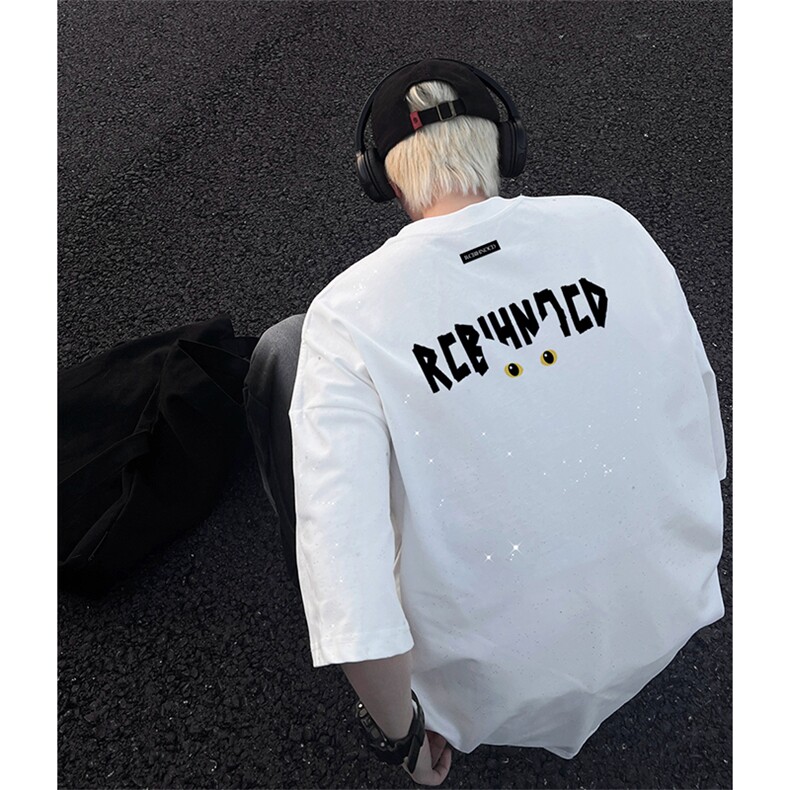 可48小时发货支持抖音得物来样二开美式满天星亮片短袖T恤MTX705,男装T恤,电商A486