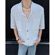文艺青春流行潮ins潮流衬衫新款百搭标准夏季男时尚五分袖，男装衬衫，星座716-4
