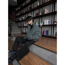 美式飞行员夹克外套男美式廓形cleanfit立领教练棒球服LK1099-p73，男装夹克，星座1008