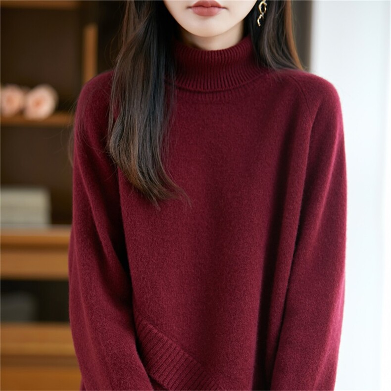 不起球100%纯棉灰色毛衣女内搭秋冬2025新款加厚全棉线针织打底衫,女装羊毛衫,迅太羊绒