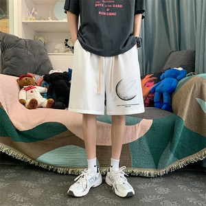 HD74246-P22 华夫格短裤男大码宽松五分裤男直筒中裤图片