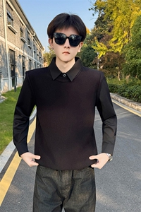 店主风小伙秋冬针织假二件毛衣男301A-1/M80/P75图片