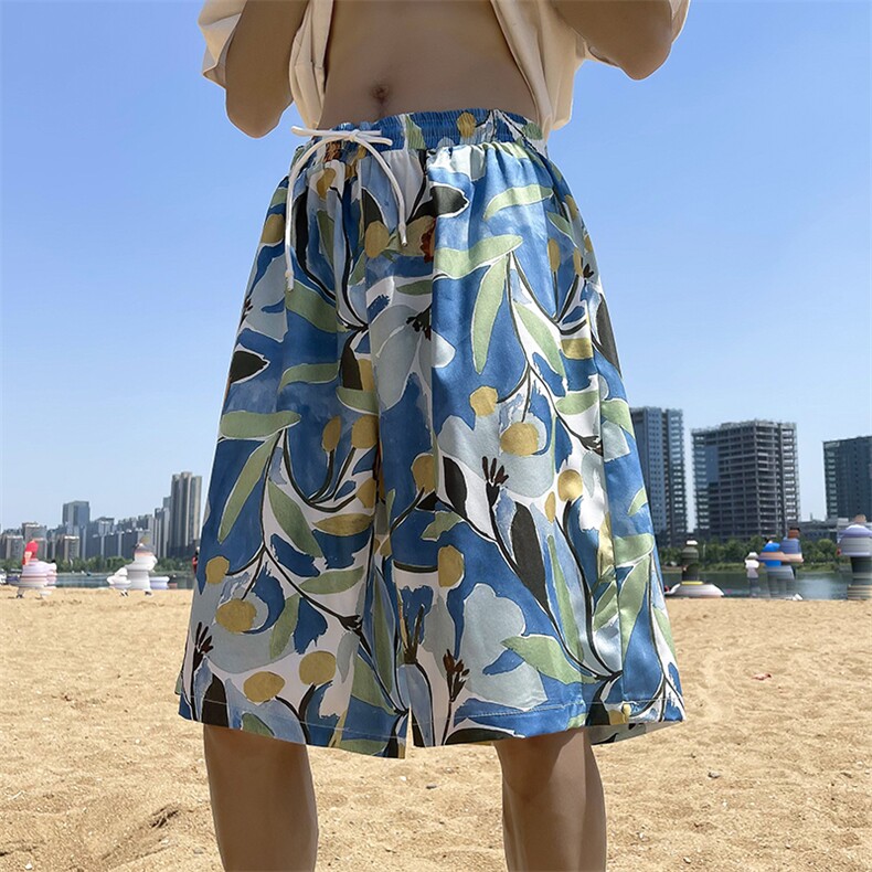 夏威夷风印花运动裤男街头宽松阔腿休闲沙滩裤XZ212-QDK5511-P20,女装休闲裤,星座212