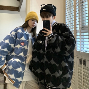 1港风情侣两面穿棉衣男麂皮绒羊羔毛夹克棉服男外套8702P110控148图片