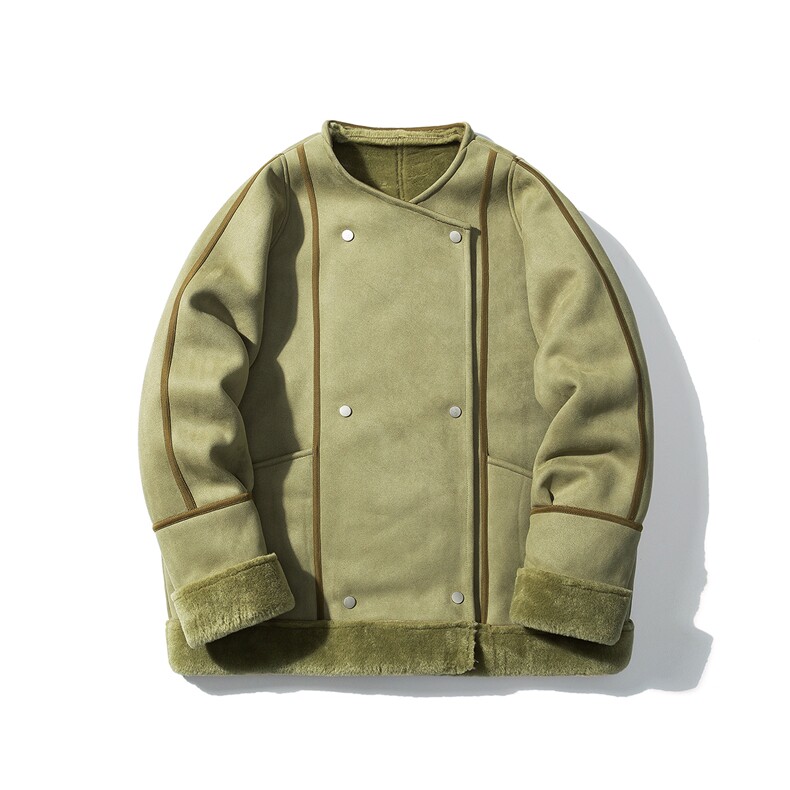 1白底皮毛一体高级感轻奢机车大码M-5XL棉服外套男8708P158控228,男装棉衣,星座226-2