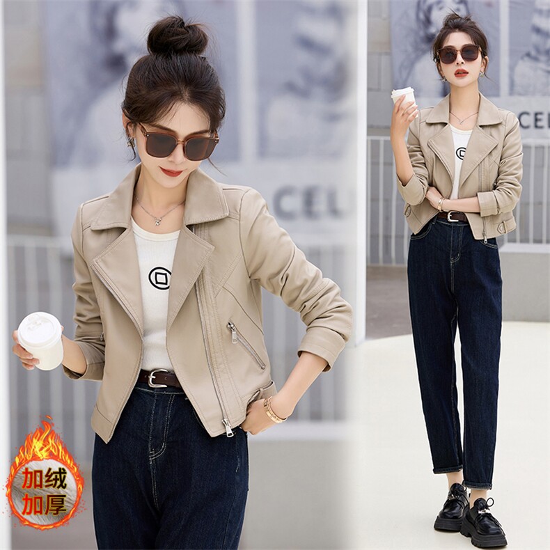 皮衣外套女2024年新款秋冬季时尚洋气时髦休闲中长款妈妈高端上衣，女装皮衣，潮流依族