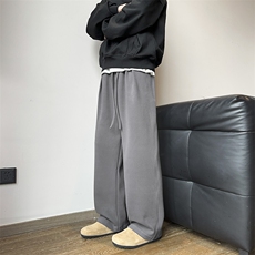 德容秋冬加绒加厚学生韩版宽松直筒运动休闲裤24XK66991J特批40，男装休闲裤，电商A042