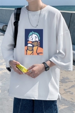 Q11042-P30春夏季七分袖t恤男大码五分袖男短袖中袖，男装T恤，电商A040