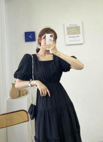 夏季新款带包包连衣裙，女装连衣裙，墨初