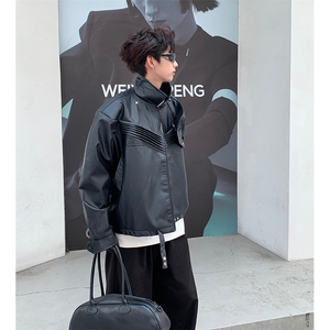 JK07-P108 秋冬高街PU皮夹克男女休闲潮流外套图片