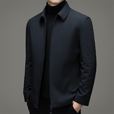 羽绒服男装中年爸爸厚款中老年人白鸭绒翻领宽松外套S2181-P200，男装羽绒服，电商B212（原钱塘6029）