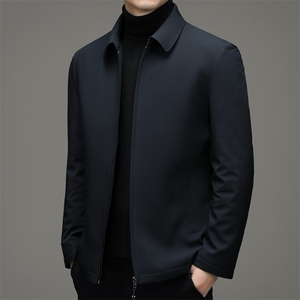 羽绒服男装中年爸爸厚款中老年人白鸭绒翻领宽松外套S2181-P200图片