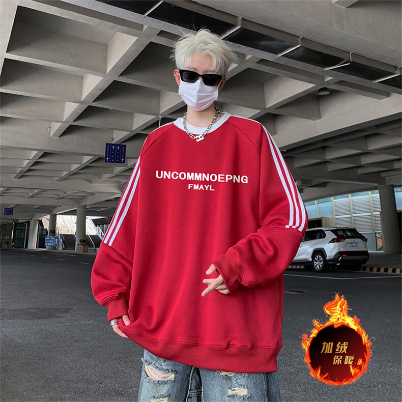 抖音得物供货提供视频秋冬重磅美式宽松织带圆领卫衣0339,男装卫衣,电商A486