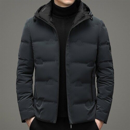 2023冬季白鸭绒连帽短款羽绒服男中年装加厚保暖外套XXH9601-P225图片