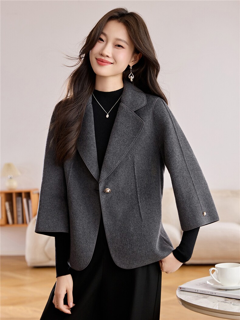 现货！短款毛呢大衣女洋气2025年冬季新款高级感保暖显瘦,女装毛呢外套,众宇琦