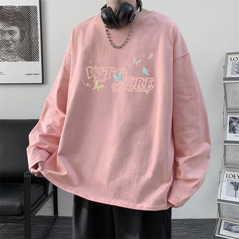 控48重磅230g纯棉长袖t恤男大码圆领卫衣打底衫TX3443-P28,男装T恤,电商A040