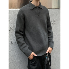 软糯针织衫polo领毛衣长袖休闲简约百搭纯色男5Q4083-TP60108，男装针织衫/毛衣，电商A102