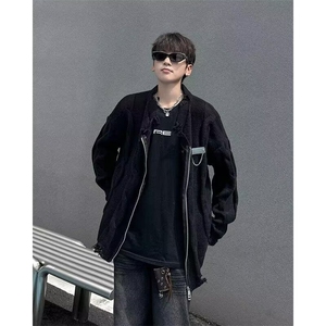 拉链开衫破洞针织衫男女秋季2025年新款宽松外搭上衣设计感小众图片