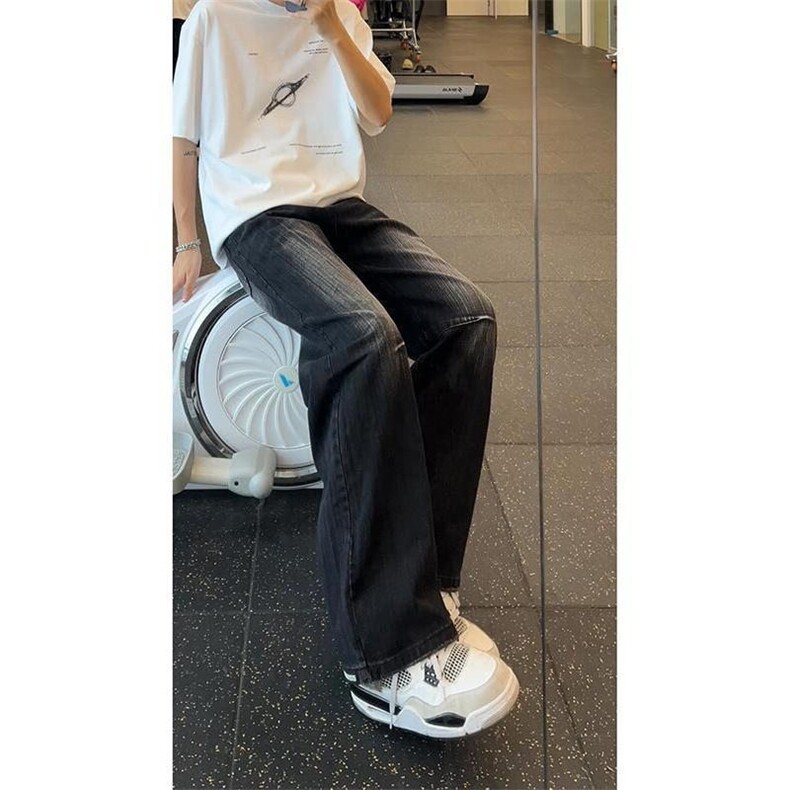 美式高街男修身提档弯刀牛仔裤拼接微喇直筒长裤513ACK2507P45,男装牛仔裤,星座513A