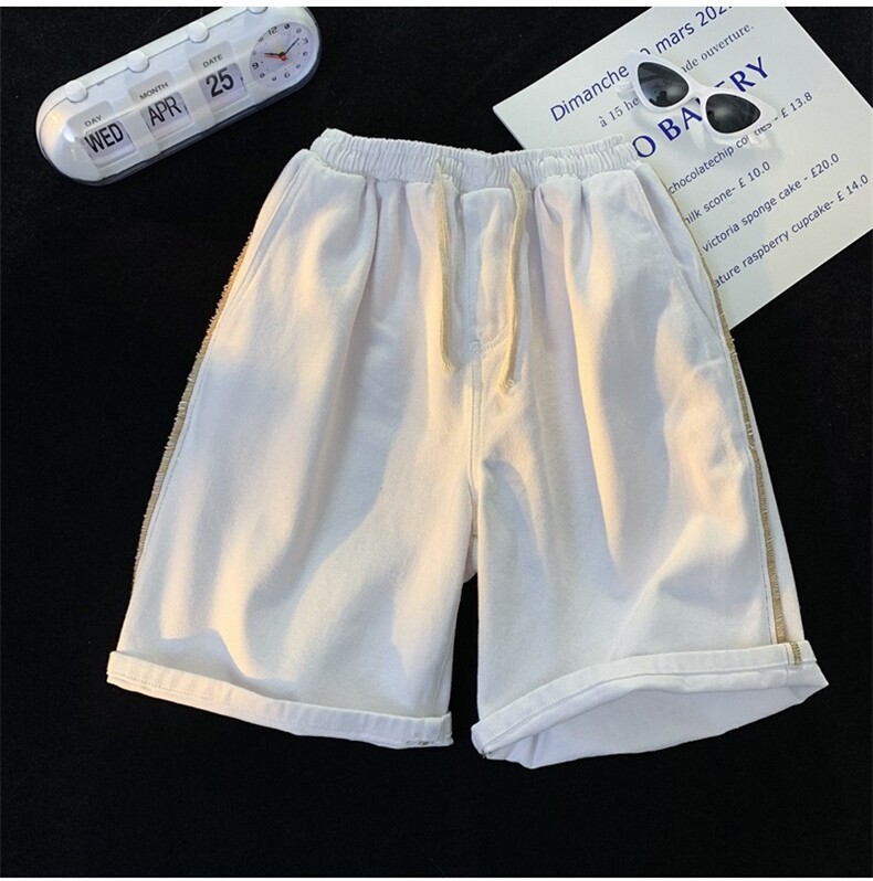 撞色边牛仔短裤男B342-DK1015-P38控48,男装牛仔裤,电商B342