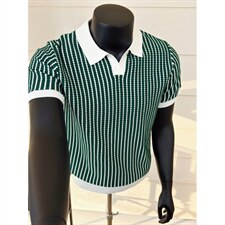 夏季针织冰丝肌理感老钱V领短袖K86012-P55，男装T恤，星座1012-1