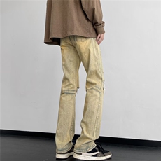 美式高街修身直筒牛仔裤男街头文化复古破洞裤子M1006P40，男装牛仔裤，星座1116-2