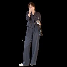 【主推现货】短款小西装阔腿裤两件套装女508-P150-K218，女装套装/套裙，2C126
