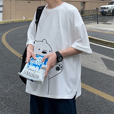 Q11131-P30春夏季七分袖t恤男大码五分袖男短袖中袖，男装T恤，电商A040