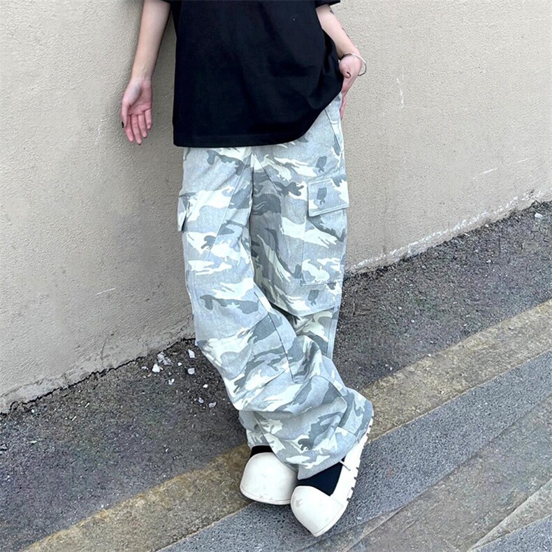 trytype22白色迷彩工装裤,男装牛仔裤,星座310A-4