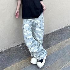 trytype22白色迷彩工装裤，男装牛仔裤，星座310A-4