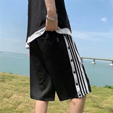 排扣短裤男夏季潮流网红ins外穿薄款宽松运动五分篮球裤DK40-P28，男装休闲裤，星座1008-1