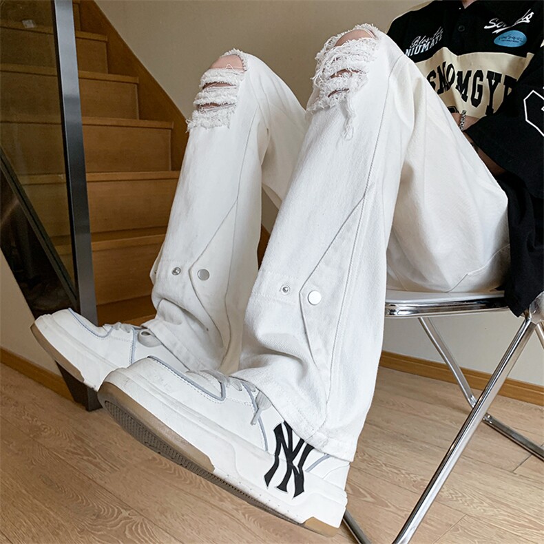 夏季美式高街破洞铆钉牛仔裤货号K750P60，男装牛仔裤，电商A063