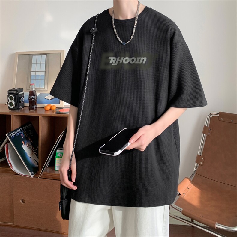 华夫格！港风华夫格短袖T恤男士半袖男五分袖体恤衫男HT120-P25,男装T恤,电商B367