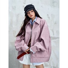 网络图慎用!图片只做展示仿鳄鱼皮美式大码粉色皮衣男JK78118P95，男装皮衣，星座226-2