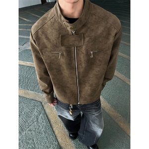 原版秋冬季男士复古皮衣夹克现货立领皮外套宽松M-5XL特批62图片