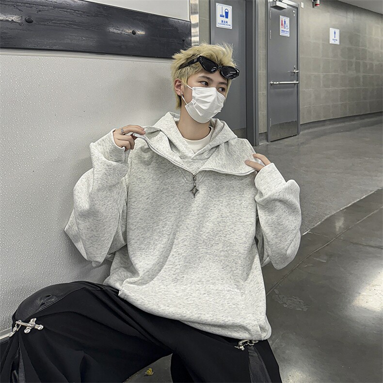 卫衣男小设计感高街灰色连帽外套上衣秋潮牌运动休闲男装A46-P52，女装短外套，星座715-4