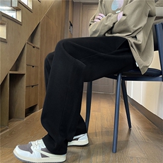 休闲西裤男毛呢松紧腰直筒长裤免烫男士西装裤子K2551TP45，男装西服套装，电商D325