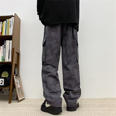2024春季新款多口袋工装裤男高街潮流宽松直筒裤现货K7684-P42，男装休闲裤，星座512-3