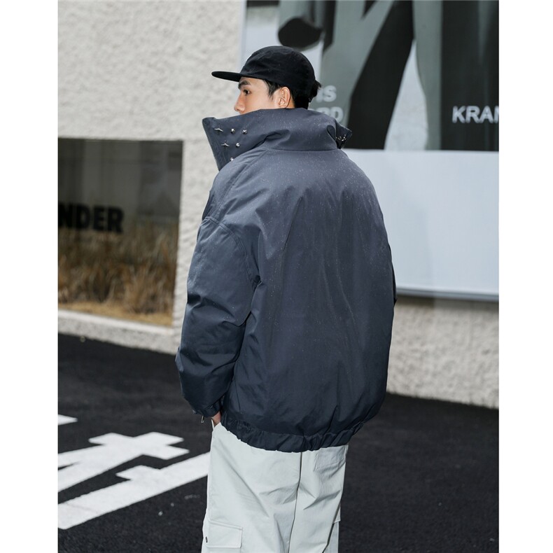 秋冬棉衣加厚夹克加绒外套铆钉立领棉服加厚1016-1W105P128K158,男装棉衣,星座1016-1（原电商B408-1）
