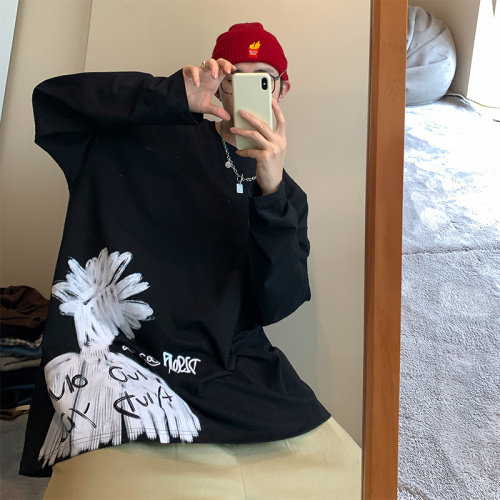 【】A003-CX1703-P35创意印花长袖T恤控价49元港风5,男装T恤,电商A003