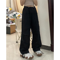 大口袋纯色休闲裤宽松百搭潮流直筒运动工装裤子K517，男装休闲裤，星座1116A（原606A-3）