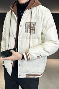 2025新款男羽绒服冬季连帽假两件外套 微阔版型B240-YR8069-P215图片
