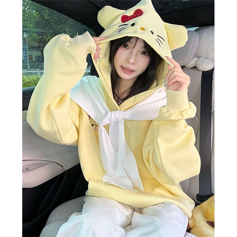 薄款320g厚款KT小猫刺绣连帽叠穿卫衣休闲上衣WRN005，男装卫衣，星座1116A（原606A-3）