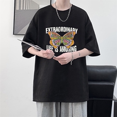 麂皮绒短袖t恤男大码半袖男大皂风JD82366-P25，男装T恤，电商A040