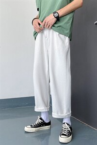 现货8色2025春夏款纯色牛仔裤中性直筒牛仔九分裤A125-8802-P35,男装牛仔裤,电商A125