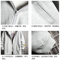 KS21114-P38连帽开衫卫衣男运动外套大码班服网格挂拍，男装卫衣，电商A040A