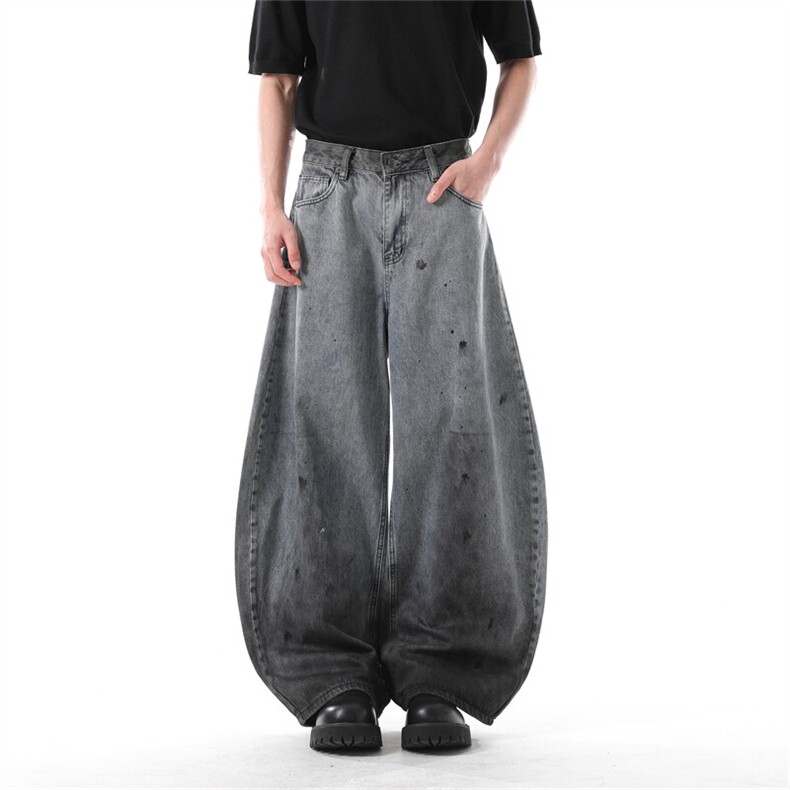 903-AK037 -特P58  【S-3XL】 做旧脏弯刀牛仔裤1图片
