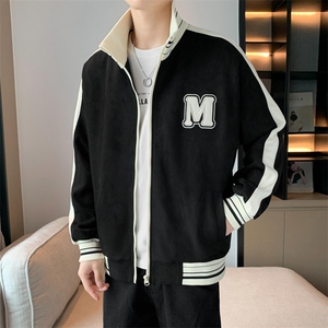 店主风外套男2023新款秋季潮流百搭宽松棒球服夹克上衣JK0295-P90,真丝鱼尾裙 半身裙 上衣搭配图片