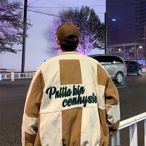 春季拼接灯芯绒外套男潮牌痞帅港风休闲百搭潮流棒球服JK933-P68图片